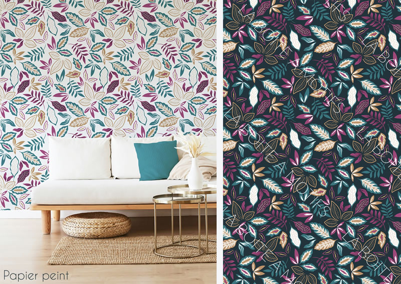création de motifs sur mesure ou prêts à l’emploi | Foliage-papier-peint