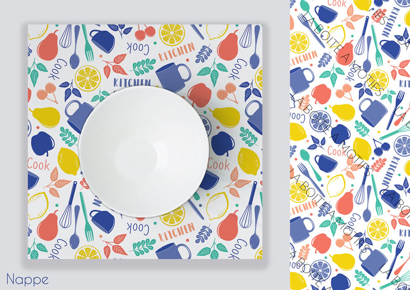 création de motifs sur mesure ou prêts à l’emploi | Peps-kitchen-nappe