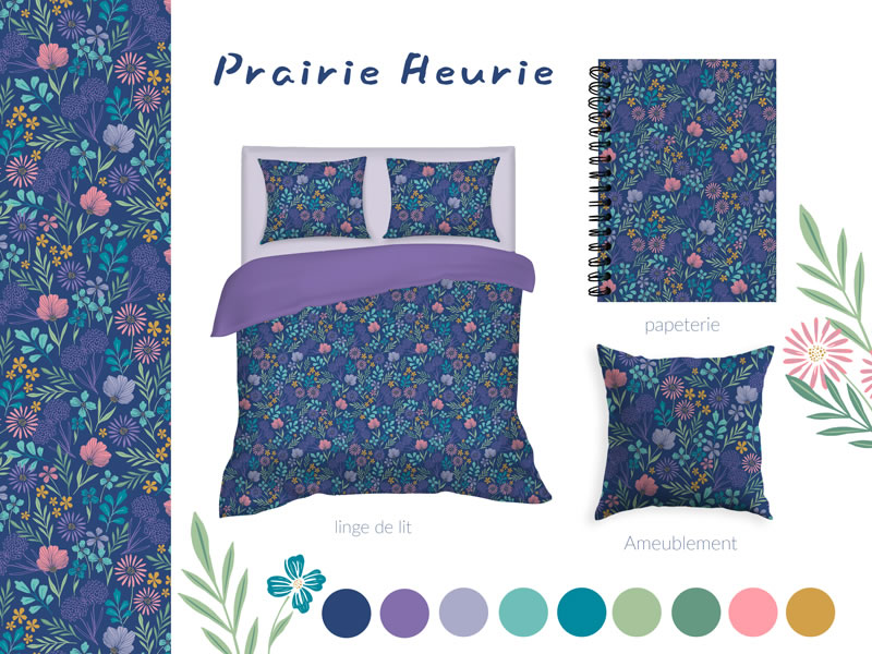 Prairie Fleurie | La boite à motifs | Création de motifs sur mesure ou prêts à l’emploi