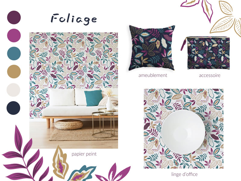 Foliage | La boite à motifs | Création de motifs sur mesure ou prêts à l’emploi