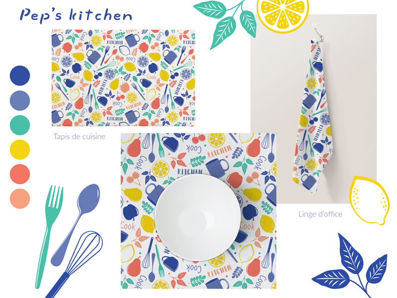 Pepes kitchen | La boite à motifs | Designer textile et surface installée en Touraine